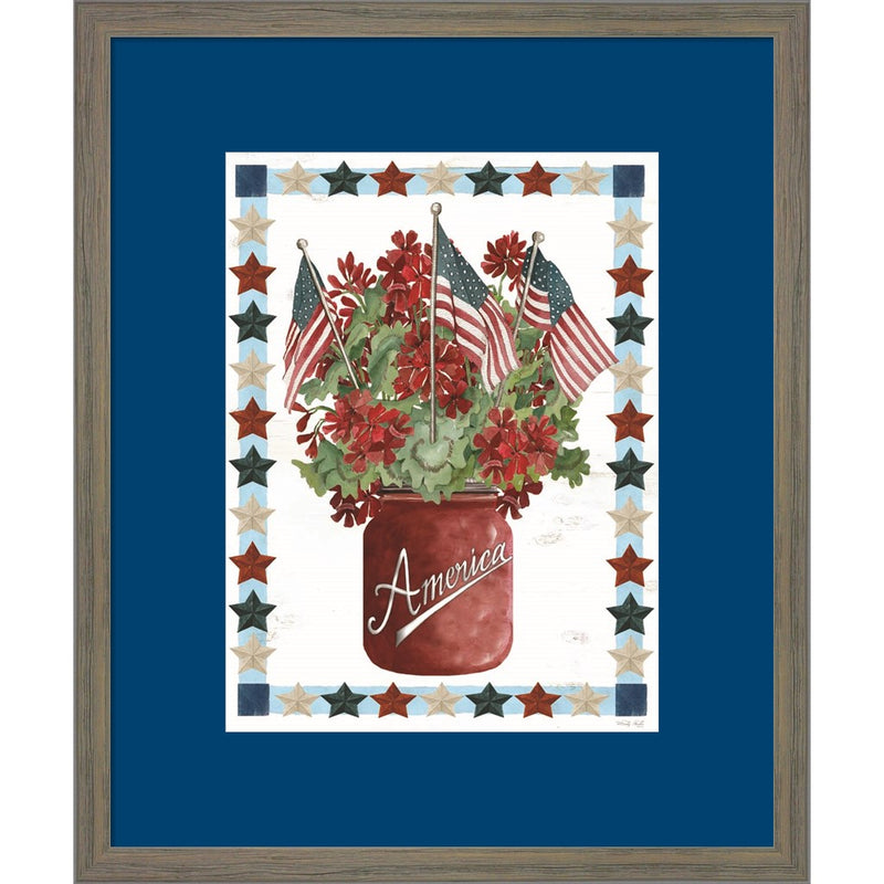 Patriotic Flowers by Cindy Jacobs, Framed Art