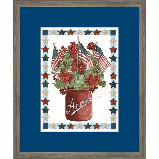 Patriotic Flowers by Cindy Jacobs, Framed Art