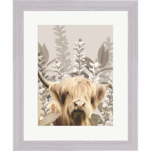 Hairy Highland in the Field by House Fenway, Framed Art