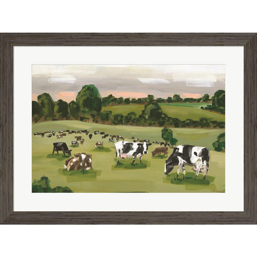 Abstract Field of Cows by Hollihocks Art, Framed Art