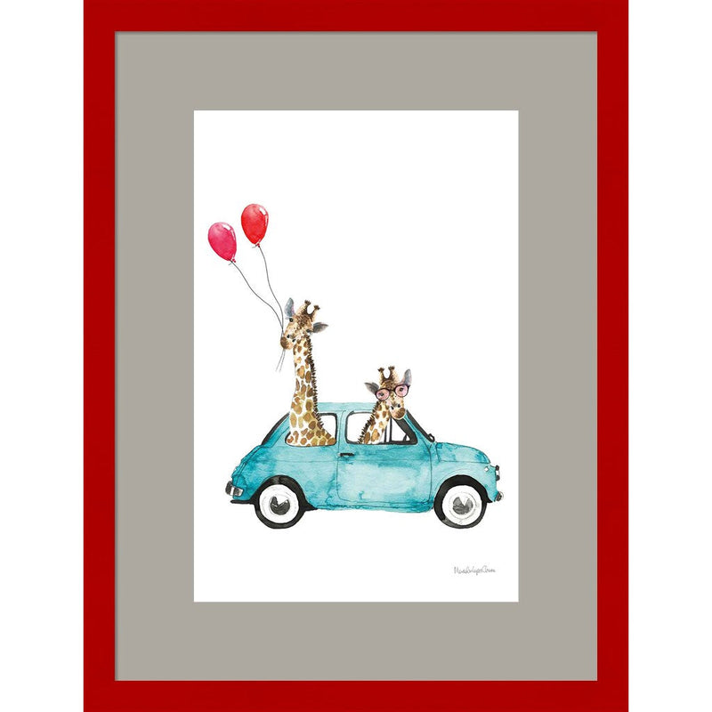 Giraffe Joy Ride III by Mercedes Lopez Charro, Framed Art