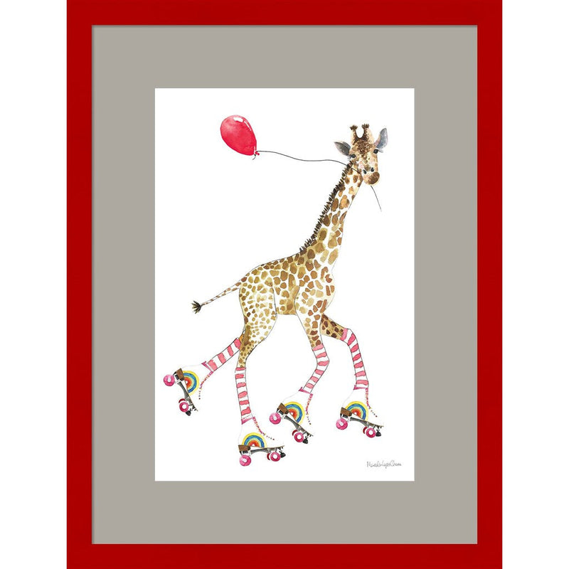 Giraffe Joy Ride II by Mercedes Lopez Charro, Framed Art