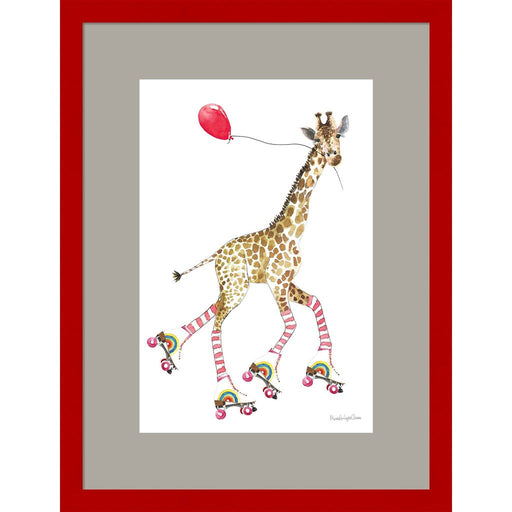 Giraffe Joy Ride II by Mercedes Lopez Charro, Framed Art