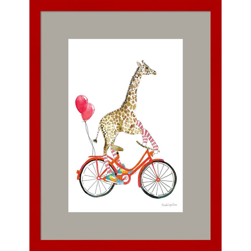 Giraffe Joy Ride I by Mercedes Lopez Charro, Framed Art