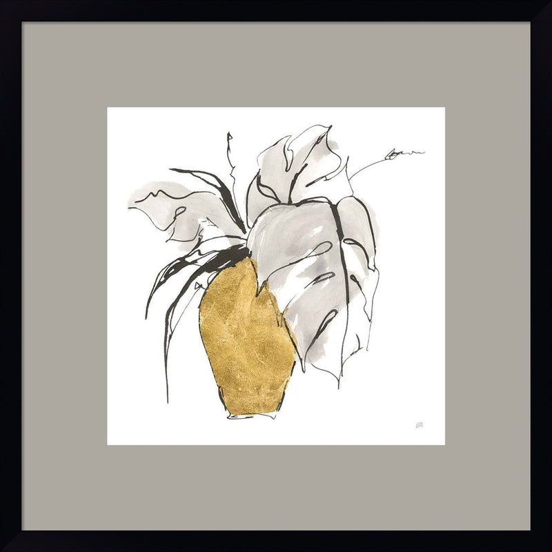 Delicate Gilded Vase III by Chris Paschke, Framed Art