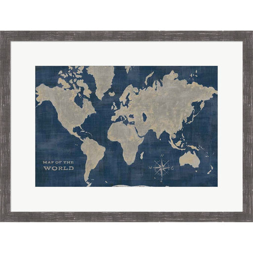 World Map Collage Deep by Sue Schlabach, Framed Art