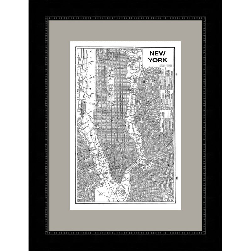Inverted New York Map by Sue Schlabach, Framed Art