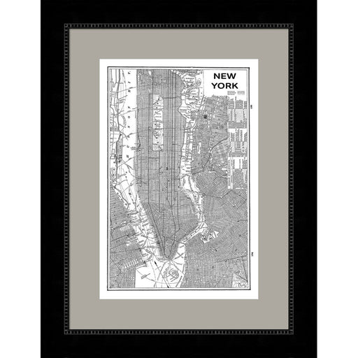 Inverted New York Map by Sue Schlabach, Framed Art