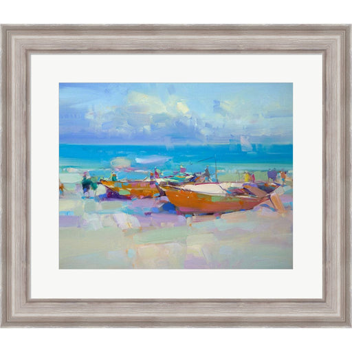 Boats On The Shore by Vahe Yeremyan, Framed Art