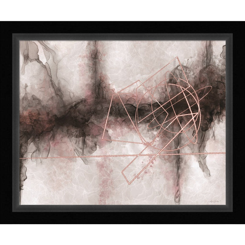 Rose Gold and Gray Abstract by Angela Bawden, Framed Art