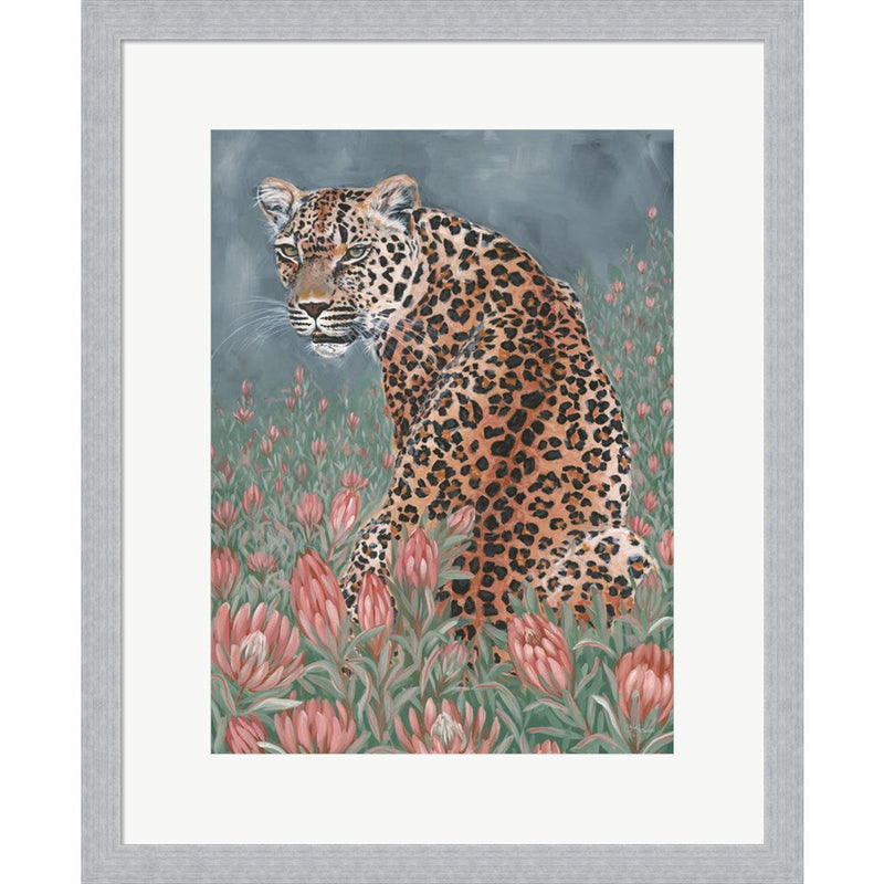 Leopard in the Flowers by JG Studios, Framed Art