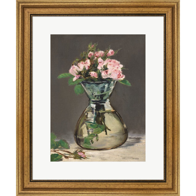 Watercolor Pink Roses by Lettered & Lined, Framed Art
