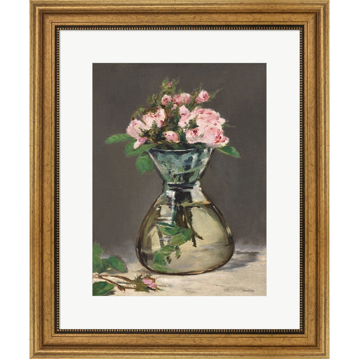 Watercolor Pink Roses by Lettered & Lined, Framed Art
