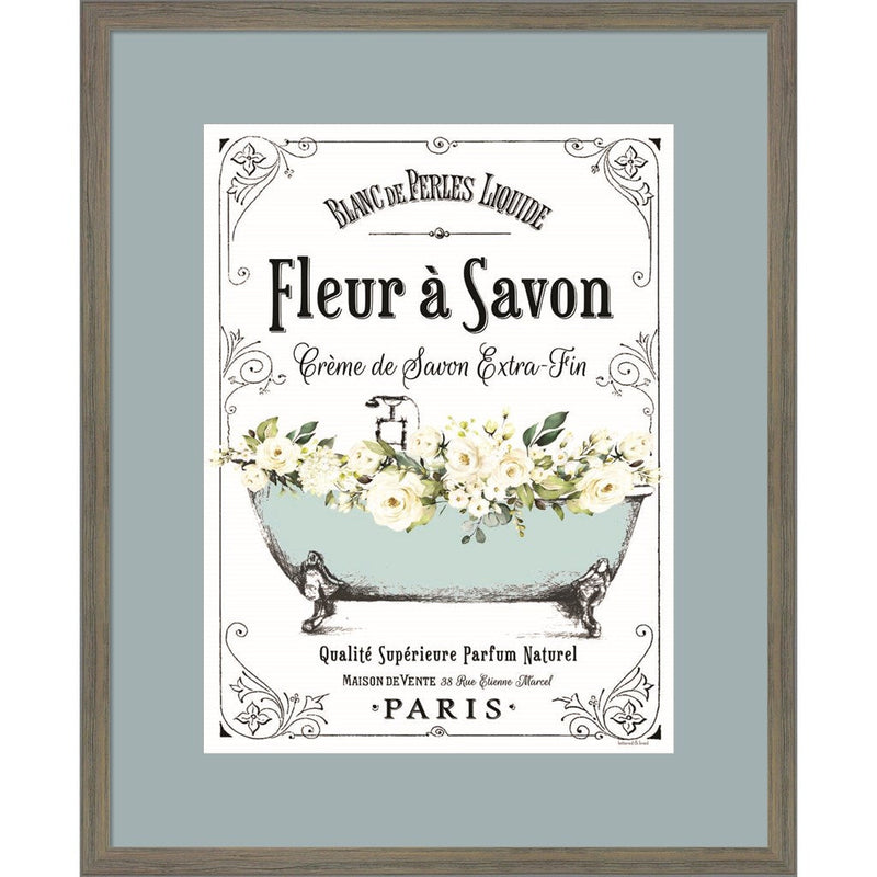 French Bathroom Set I by Lettered & Lined, Framed Art