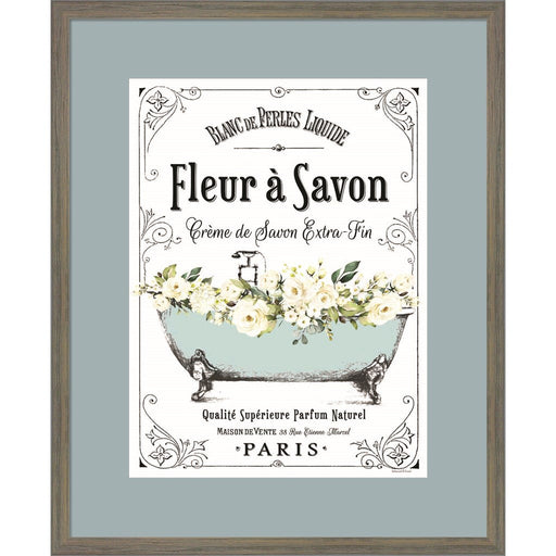 French Bathroom Set I by Lettered & Lined, Framed Art