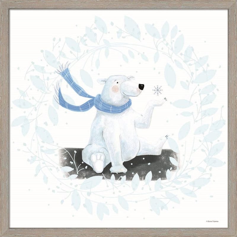 Polar Bear Holiday by Rachel Nieman, Framed Art
