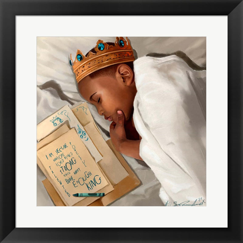 Even When I'm Sleeping - Boy by Salaam Muhammad, Framed Art