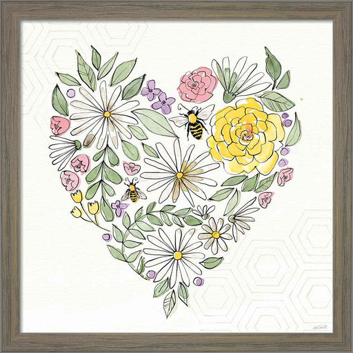 Honeybee Blossoms XI No Words by Anne Tavoletti, Framed Art