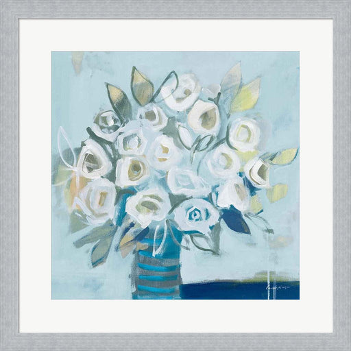 White Roses Light Crop by Pamela Munger, Framed Art