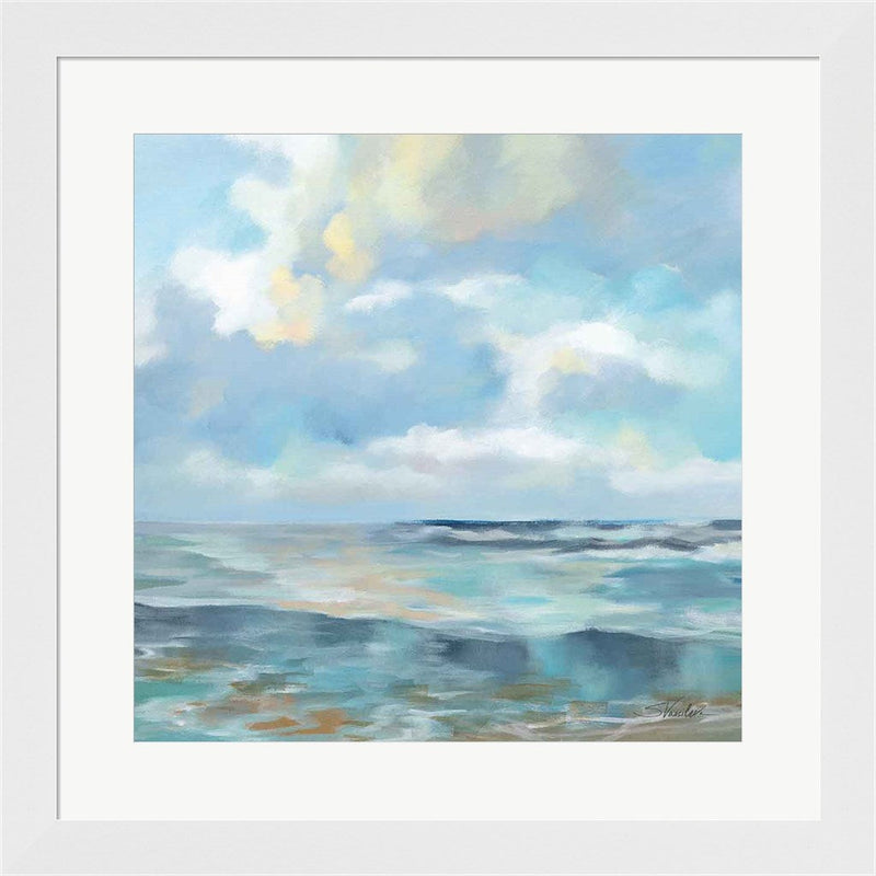 Summer Clouds Light Sq by Silvia Vassileva, Framed Art