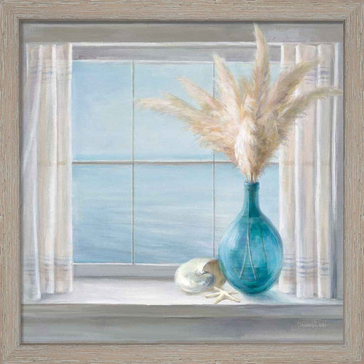 Seaside Cottage View Shell by Danhui Nai, Framed Art