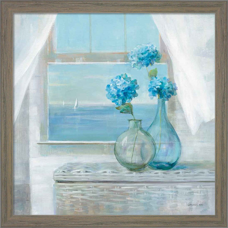Beach House Hydrangeas by Danhui Nai, Framed Art