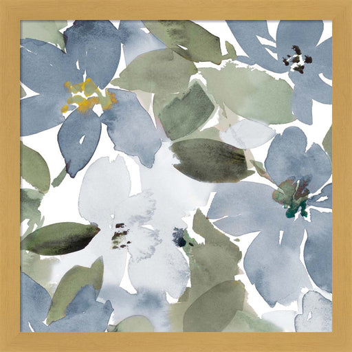 Contemporary Blue Blooms Square by Lanie Loreth, Framed Art