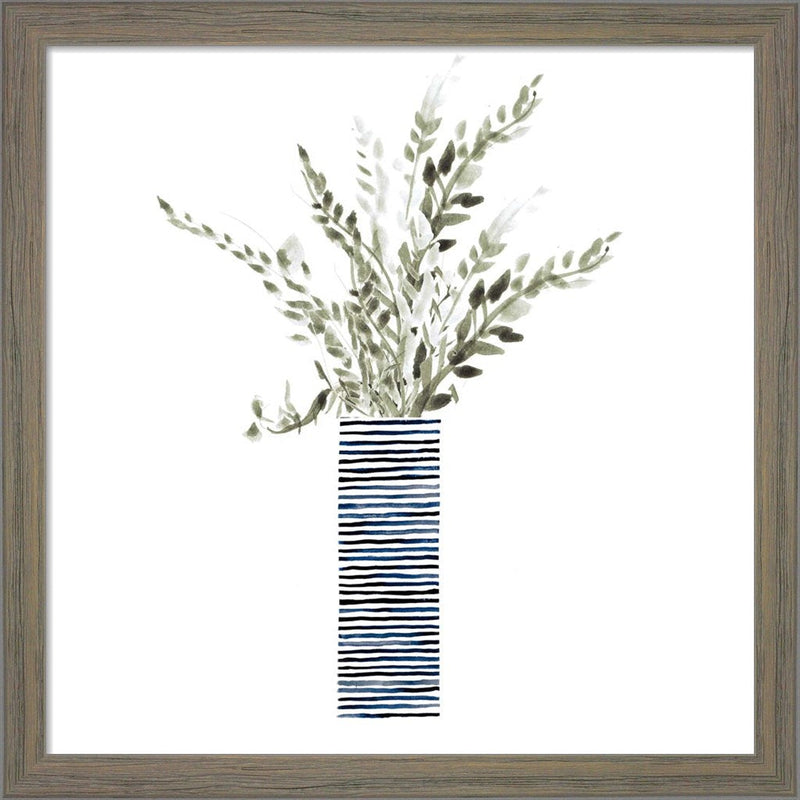 Tall Blue Textured Vase by Lanie Loreth, Framed Art