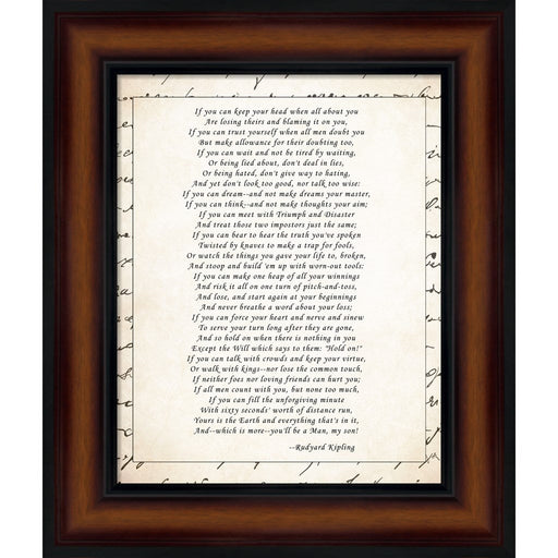 If - Script Border by Rudyard Kipling, Framed Art