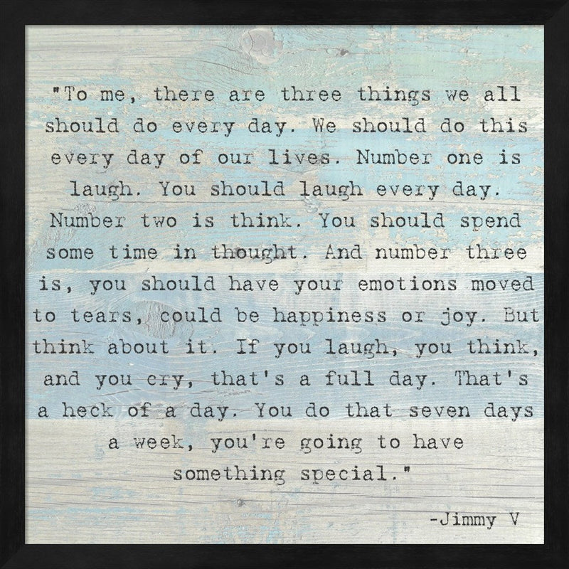 Three Things, Jimmy V Quote by Unknown, Framed Art