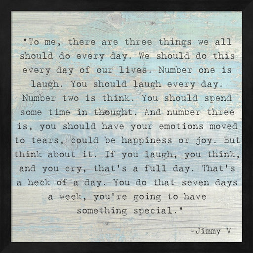 Three Things, Jimmy V Quote by Unknown, Framed Art