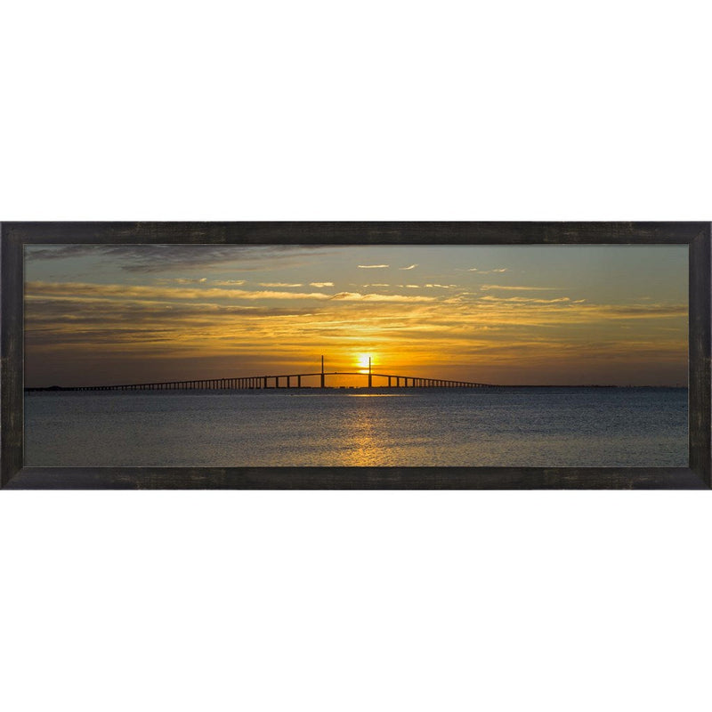 Sunrise over Sunshine Skyway Bridge, Tampa Bay, Florida, USA by Panoramic Images, Framed Art