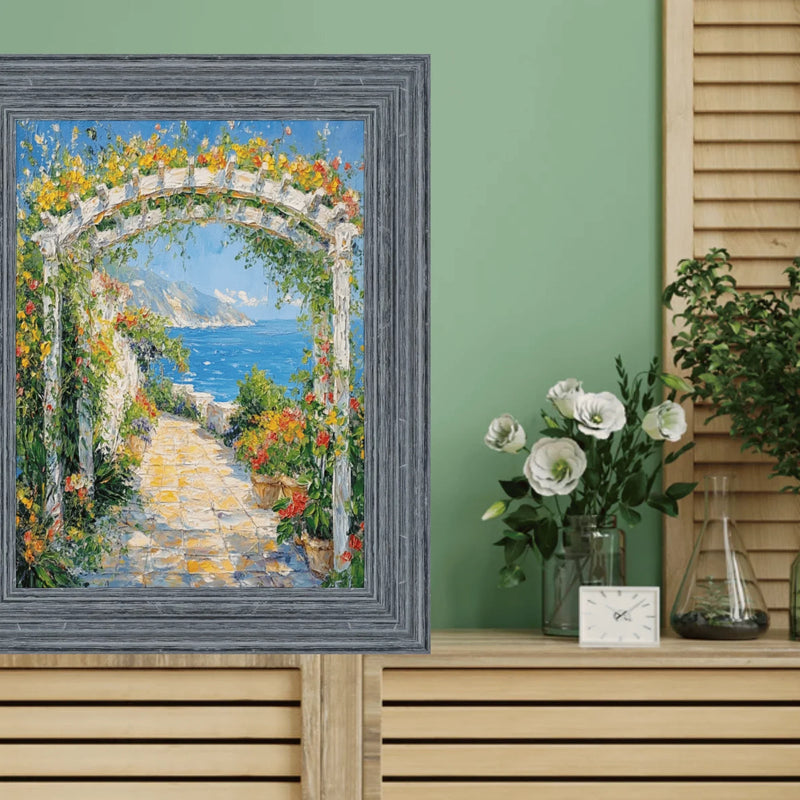 15x15 Frame Rustic Wide Wood Ocean Blue Picture Frame