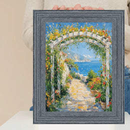 24x36 Frame Rustic Wide Wood Ocean Blue Picture Frame