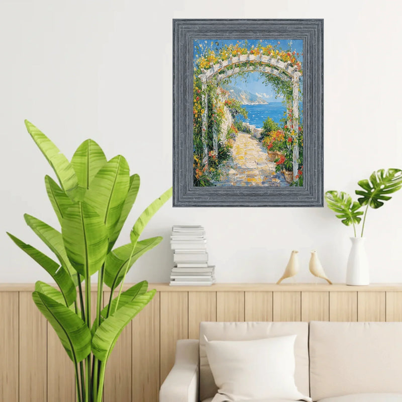 26x26 Frame Rustic Wide Wood Ocean Blue Picture Frame