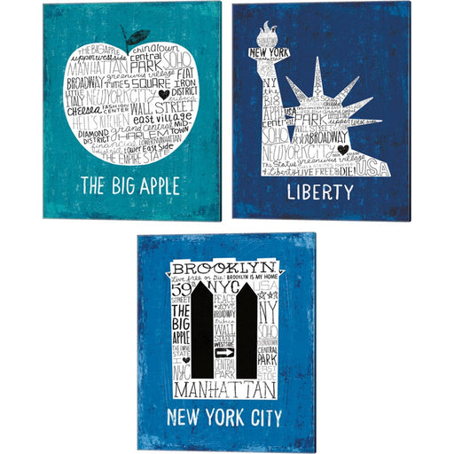 Iconic NYC by Michael Mullan, 3 Piece Canvas Art Set