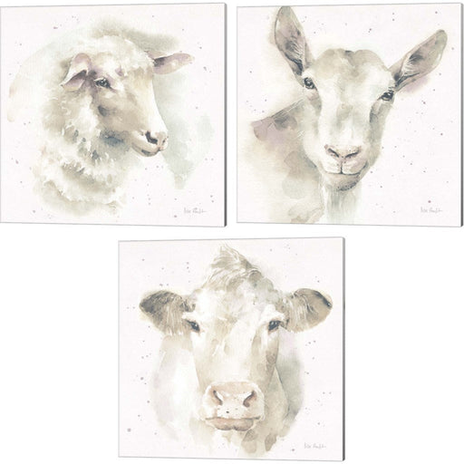 Farm Friends Neutral B by Lisa Audit, 3 Piece Canvas Art Set