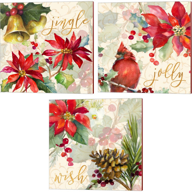 Holiday Wishes by Lanie Loreth, 3 Piece Canvas Art Set