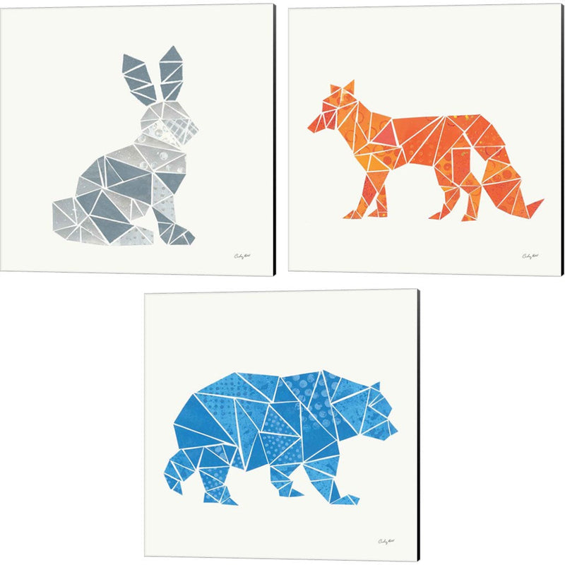 Geometric Animal by Courtney Prahl, 3 Piece Canvas Art Set