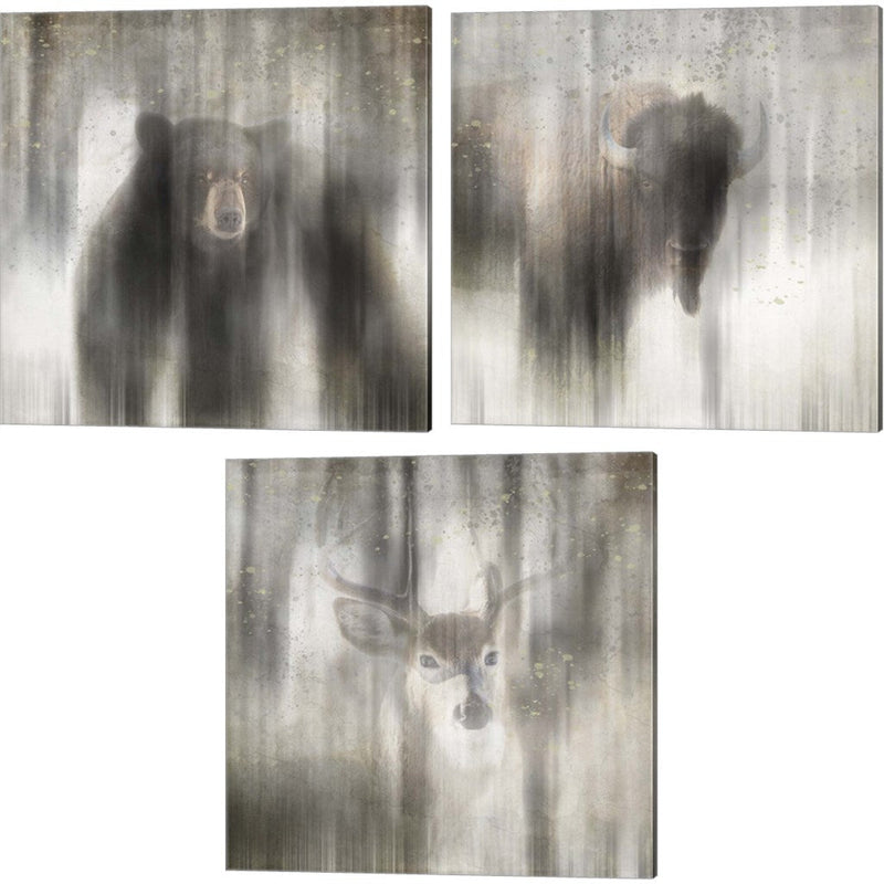 Antique Wildlife by LightBoxJournal, 3 Piece Canvas Art Set