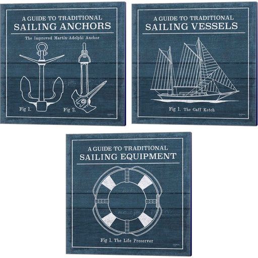 Vintage Sailing Knots by Mary Urban, 3 Piece Canvas Art Set