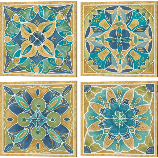 Free Bird Mexican Tiles by Daphne Brissonnet, 4 Piece Canvas Art Set