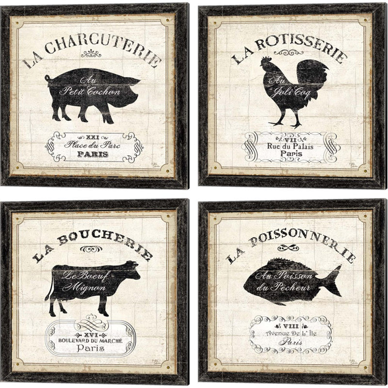 French Market by NBL Studio, 4 Piece Canvas Art Set