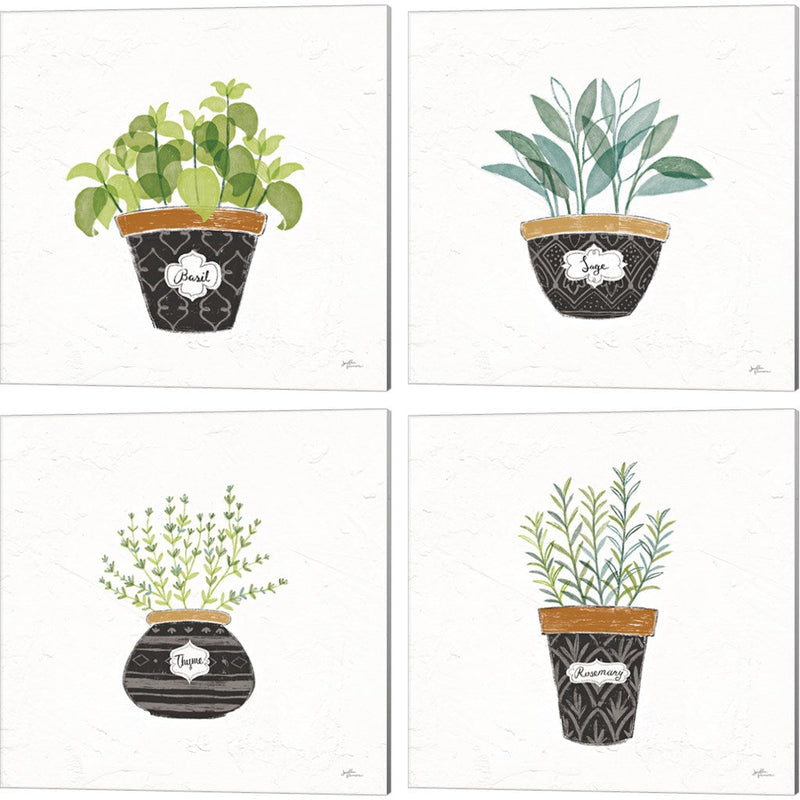 Fine Herbs by Janelle Penner, 4 Piece Canvas Art Set