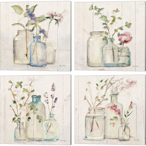 Blossoms on Birch by Cheri Blum, 4 Piece Canvas Art Set