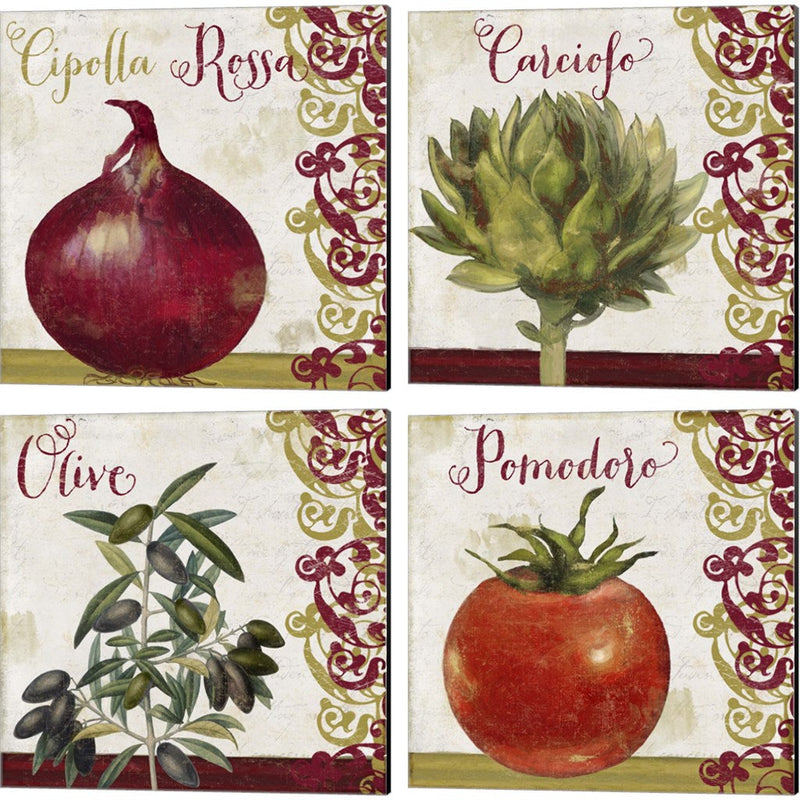 Cucina Italiana by Color Bakery, 4 Piece Canvas Art Set