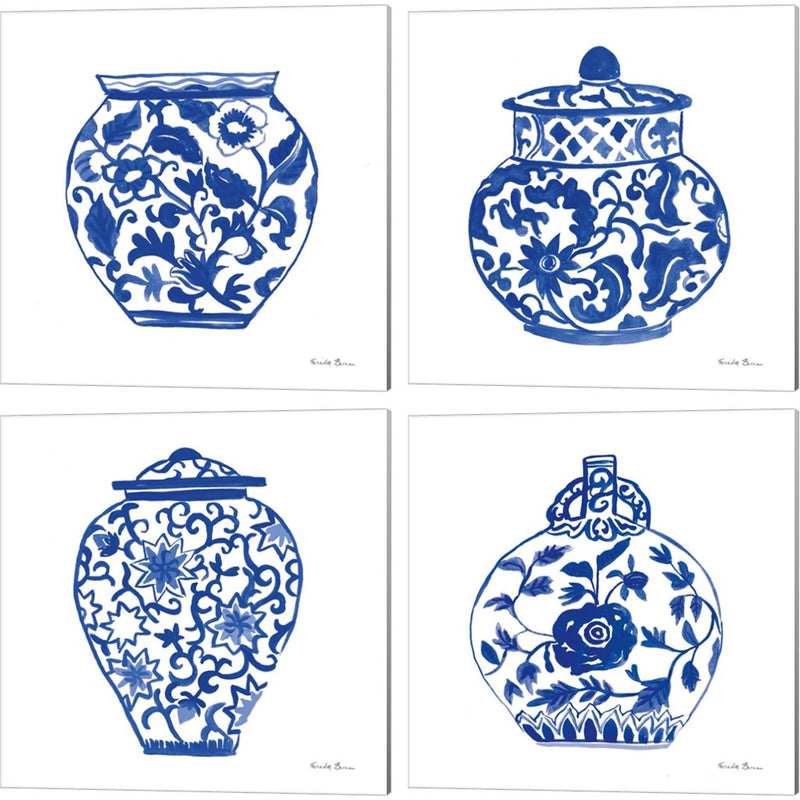 Chinoiserie by Farida Zaman, 4 Piece Canvas Art Set
