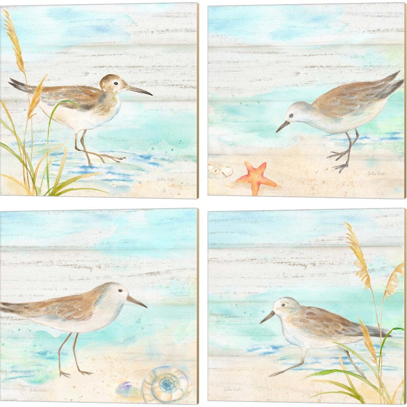 Sandpiper Beach by Cynthia Coulter, 4 Piece Canvas Art Set