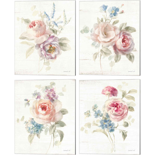 Cottage Garden by Danhui NAI, 4 Piece Canvas Art Set