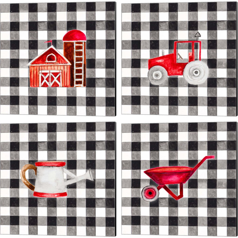 Fun Farm Icon by Janice Gaynor, 4 Piece Canvas Art Set